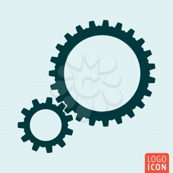 Gears icon isolated. Teamwork symbol. Vector illustration