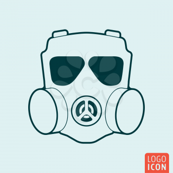 Respirator icon isolated. Chemical, gas mask symbol. Vector illustration