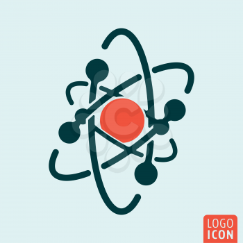 Atom icon isolated. Model of atom symbol. Vector illustration
