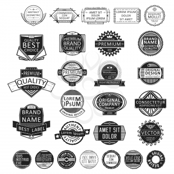Set of insignias, badges, stamps, labels, stickers and logotypes Vector illustration