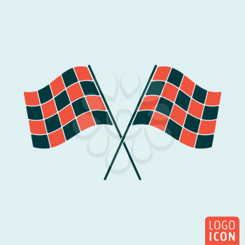 Racing flags icon. Start or finish symbol. Vector illustration