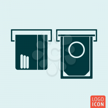 ATM icon isolated. Credit card and money cash symbol. Payment method. Vector illustration
