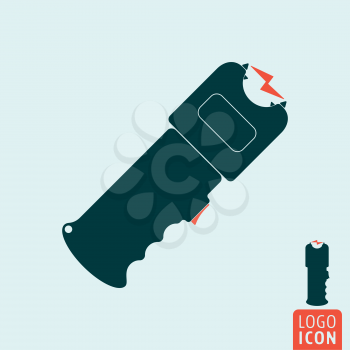 Stun gun icon. Self defense weapon symbol. Electroshocker. Vector illustration