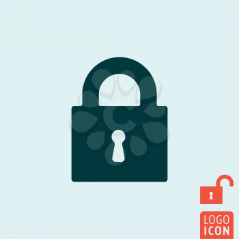 Lock icon. Lock open and lock closed symbol. Vector illustration