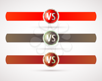 Set of versus logo. VS letters. Fight competition symbol. Vector illustration.