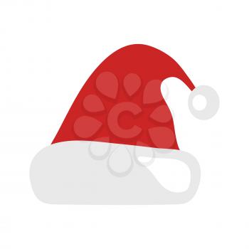 Santa Claus Christmas hat isolated on white background. Happy New Year and Merry Christmas decoration element. Vector illustration.