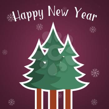 Happy New Year greeting card template. Design for cover, greeting card, invitations printings, brochure or flyer. Vector illustration