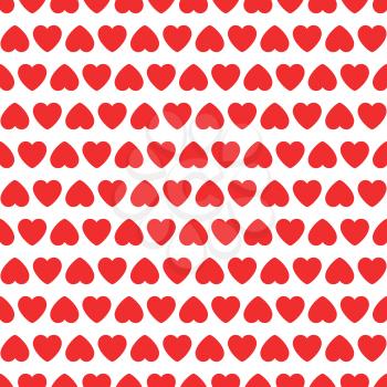 Seamless pattern with red hearts. Valentine day background. Design for cover, greeting card, gift wrapping, invitations printings, brochure or flyer. Vector illustration.