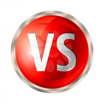VS letters button. Versus logo isolated on white background. Fight competition symbol. Vector illustration.