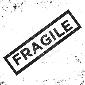 T-shirt print design. Fragile vintage stamp. Printing and badge applique label t-shirts, jeans, casual wear. Vector illustration.