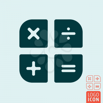 Calculator icon isolated. Basic calculation buttons. Vector illustration