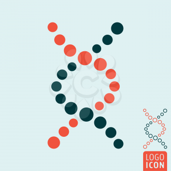 DNA helix icon. Genetic or biochemistry symbol. Vector illustration