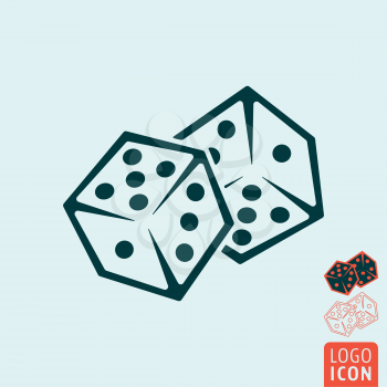 Dice icon. Two game dices. Casino symbol minimal design. Vector illustration