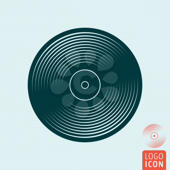 Vinyl record icon. Music plate symbol. Vector illustration