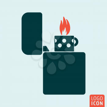 Lighter icon. Fire lighter symbol. Vector illustration