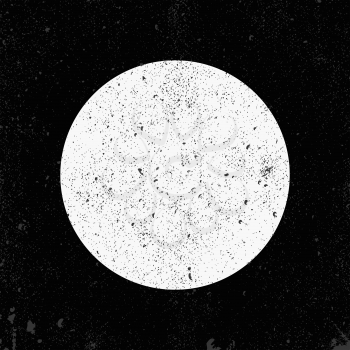 Grunge circle on black background. Vector illustration.