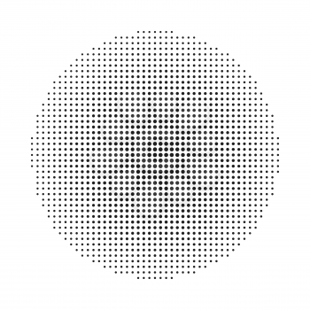 Circle halftone background. Halftone round dots stamp. Vector illustration.