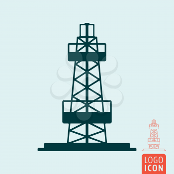 Oil derrick icon. Oil rig symbol. Vector illustration