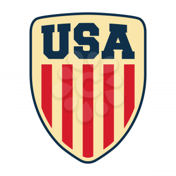 USA shield isolated on white background. Vector illustration.