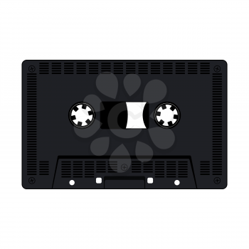 Compact audio cassette tape isolated on white background. Vector illustration.