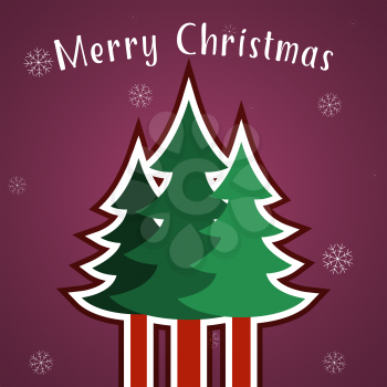 Merry Christmas greeting card template. Christmas tree design for background, poster, cover, greeting card, invitations printings, brochure or flyer template. Vector illustration