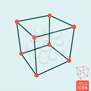 Cube icon. 3d cube structure symbol. Vector illustration