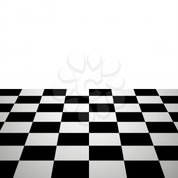 Chess board background perspective view. Vector illustration.