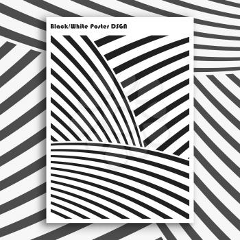 Black and white interior poster. Modern geometric design for cover, magazine, printing products, flyer, presentation, brochure or booklet. Vector illustration