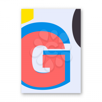 Letter G poster. Cover for magazine, printing products, flyer, presentation, brochure or booklet. Vector illustration
