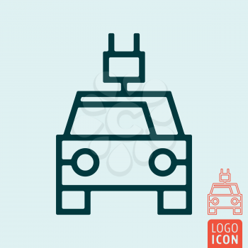 Electric car icon. Battery electric vehicle charging station. Vector illustration.