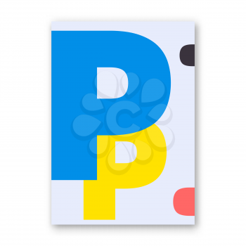 Letter P poster. Cover for magazine, printing products, flyer, presentation, brochure or booklet. Vector illustration
