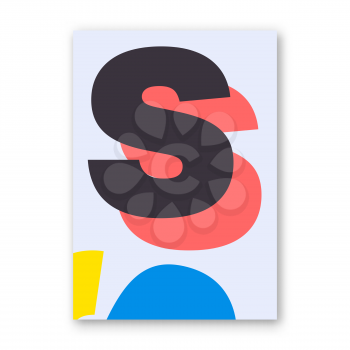 Letter S poster. Cover for magazine, printing products, flyer, presentation, brochure or booklet. Vector illustration