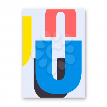 Letter U poster. Cover for magazine, printing products, flyer, presentation, brochure or booklet. Vector illustration