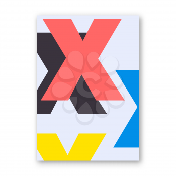 Letter X poster. Cover for magazine, printing products, flyer, presentation, brochure or booklet. Vector illustration