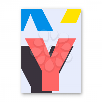 Letter Y poster. Cover for magazine, printing products, flyer, presentation, brochure or booklet. Vector illustration