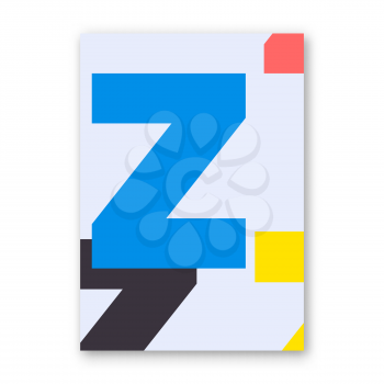 Letter Z poster. Cover for magazine, printing products, flyer, presentation, brochure or booklet. Vector illustration