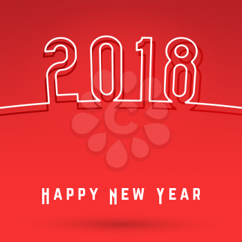 2018 Happy New Year cover template. Minimal design covers for magazine, printing products, flyer, presentation, brochures or booklet. Vector illustration.