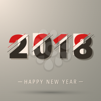 2018 Happy New Year background. Modern design for cover, greeting card, printing products, party flyer, presentation, brochures or booklet. Vector illustration.