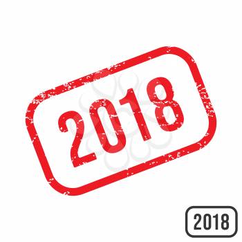 2018 rubber stamp with grunge texture design. Vector illustration.