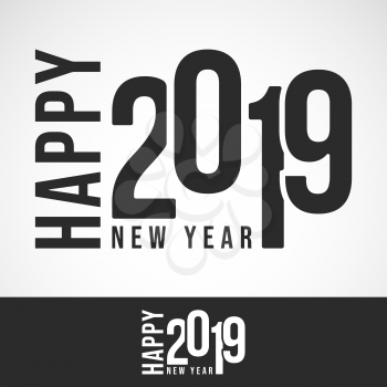 2019 Happy New Year design for printing products, party flyer, poster or cover brochure. Vector illustration.