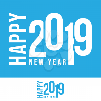 2019 Happy New Year design for printing products, party flyer, poster or cover brochure. Vector illustration.