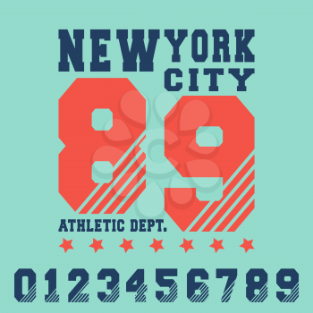 New York city t-shirt print design for printing products, badge, applique, label t shirt, jeans, casual clothing or urban wear. Vector illustration.