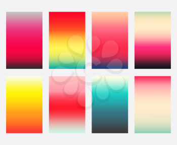 Set of colorful gradient covers template. Vector illustration.