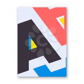 Letter A poster. Cover for magazine, printing products, flyer, presentation, brochure or booklet. Vector illustration