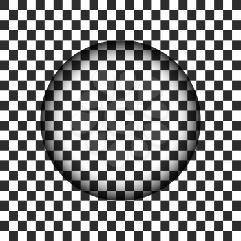 Transparent circle hole with blurred edge. Vector illustration.