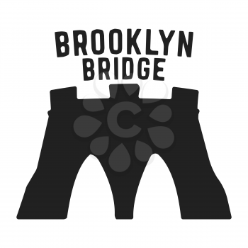 T-shirt print design. Brooklyn bridge vintage stamp. Printing and badge, applique, label, t shirts, jeans, casual and urban wear. Vector illustration.