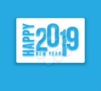 Happy 2019 New Year background design for holiday flyer, greeting, invitation card or cover brochure. Vector illustration.