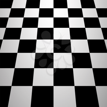 Black and white chess board background. Vector illustration.