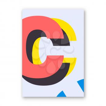 Letter C poster. Cover for magazine, printing products, flyer, presentation, brochure or booklet. Vector illustration