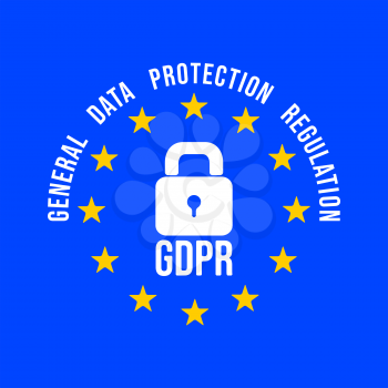 GDPR - General Data Protection Regulation in European Union symbol. Vector illustration.